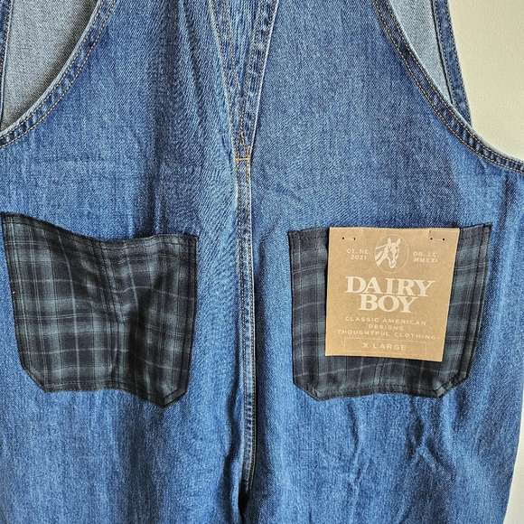 Dairy Boy Medium Blue The Farm Milkman Denim Overalls in Blue Hen NWT - Picture 13 of 16
